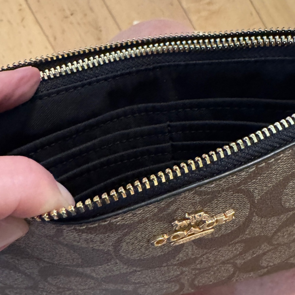 Coach Double Corner Zip Wristlet In Signature Canvas - Picture 5 of 15